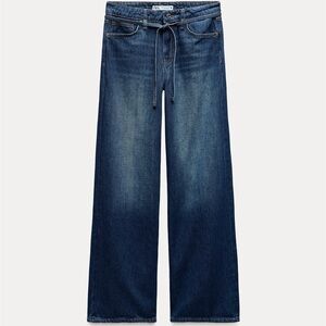 Z1985 Zara High Rose Wide Leg Jeans with Belt